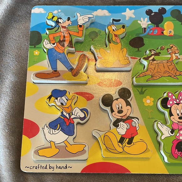 Melissa & Doug DISNEY Mickey Mouse Clubhouse Wooden Chunky Puzzle 8 pcs Minney - Picture 3 of 6